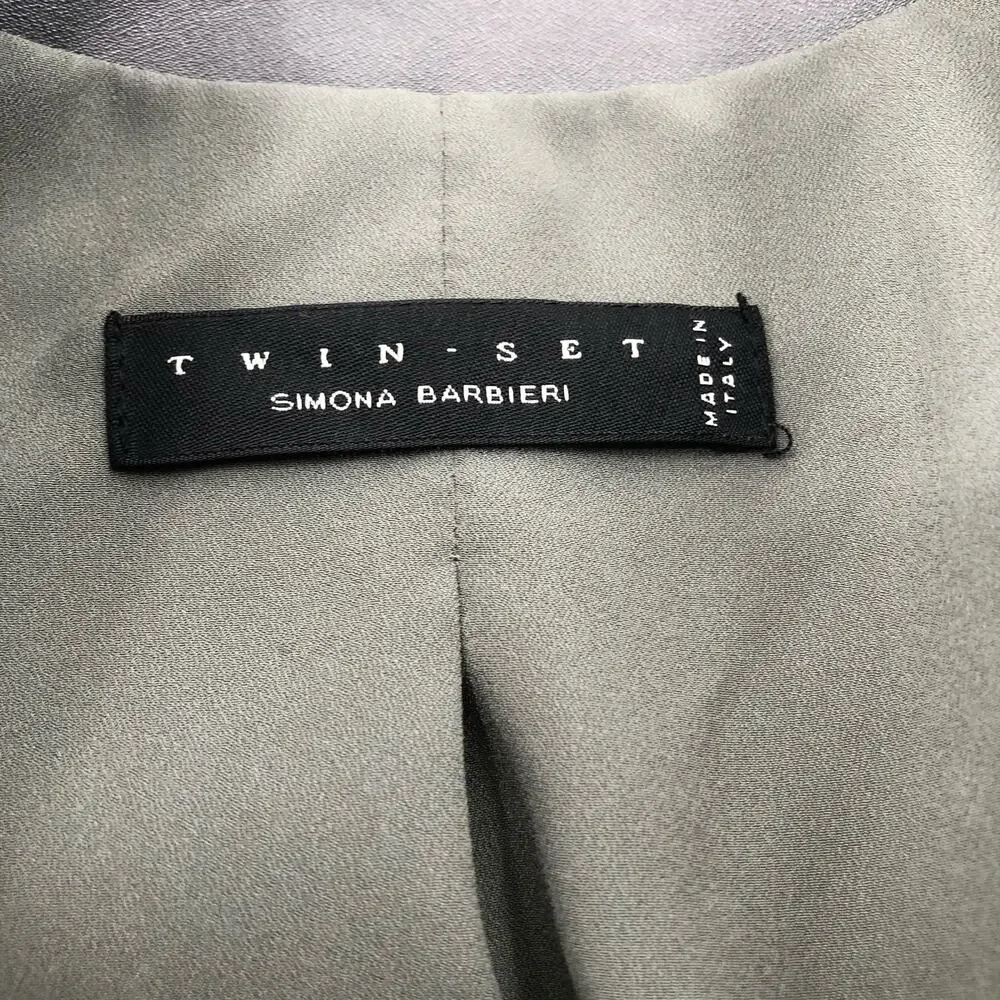 Twin Set Italy Suit Jacket Blazer Grey Jersey Women's Sz S NEW $680 - Picture 9 of 9
